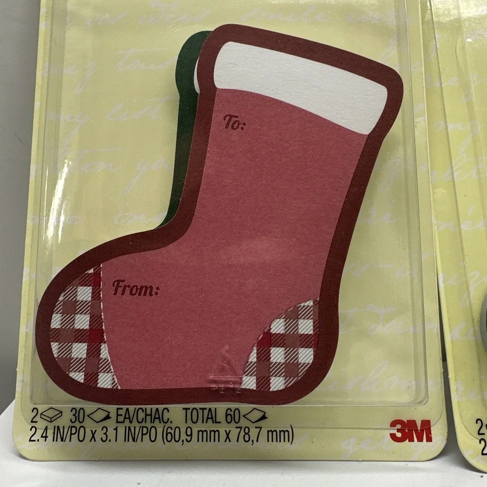 Post It Post-it  Christmas Stocking Gift Tags Self Adhesive Sticker Sticky Notes